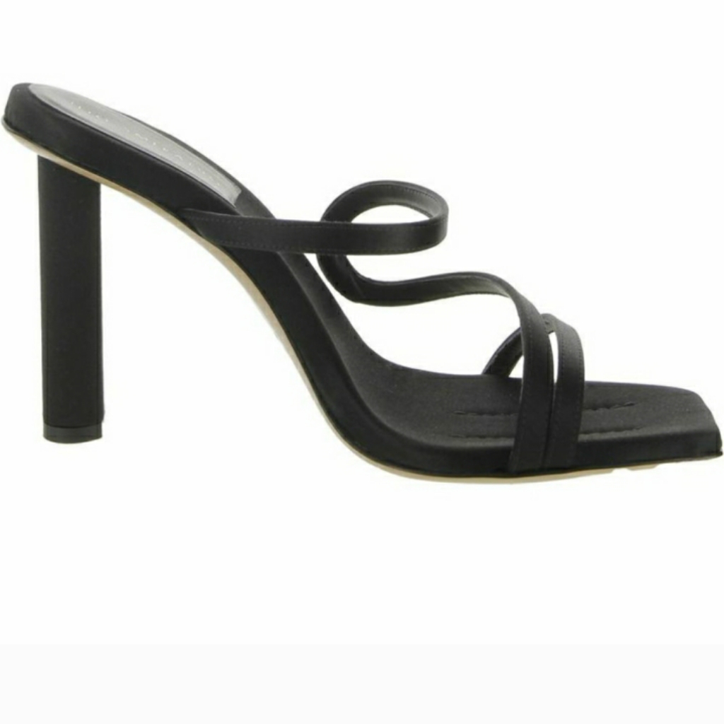 Ilio Smeraldo Maeve Black Slip On Open Toe Heel Shoes Nwt Size 39